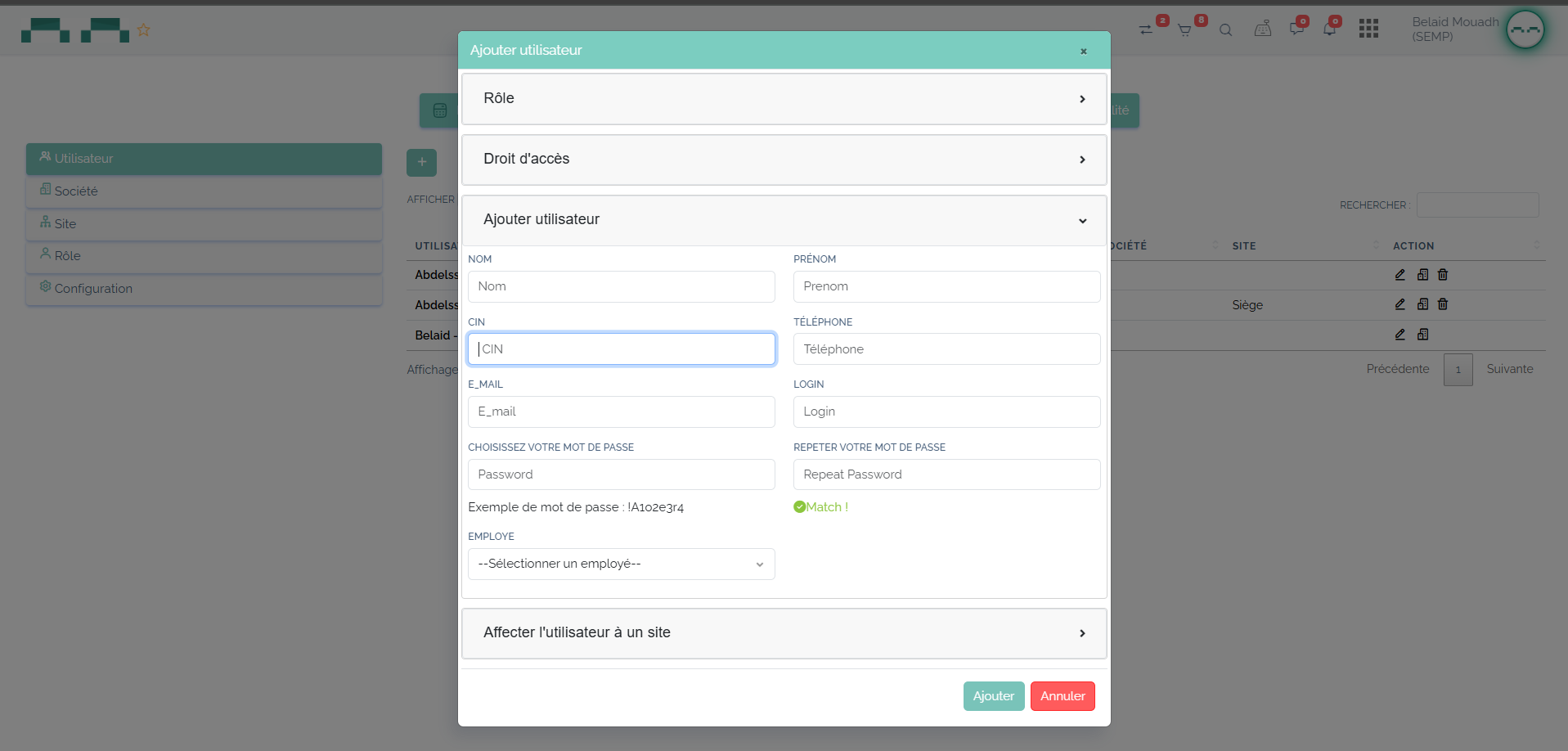 Logiciel de gestion des accès et traçabilité des activités utilisateurs